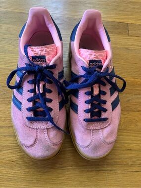 adidas gazelle Pink and Navy Suede Sneakers
